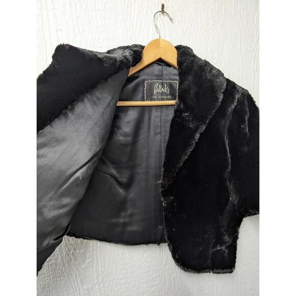 Vtg 1950s Bullock’s Los Angeles California Black Mink Fur Stole Shawl Wrap - Picture 5 of 9